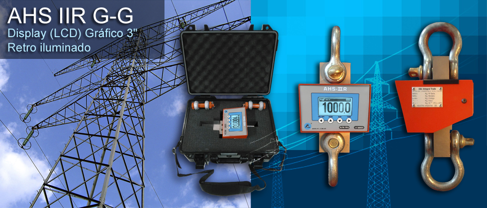 Vista frontal del dinamómetro electrónico AHS-IIR G-G