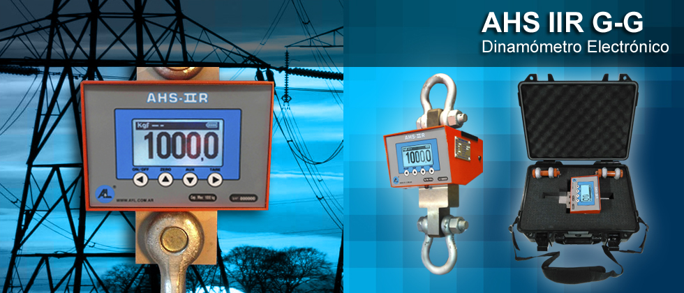 Vista lateral del dinamómetro electrónico AHS-IIR G-G